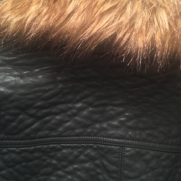 Faux Leather Jacket w/Fur - Picture 3 of 5